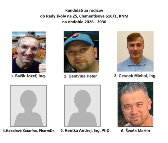 Kandidáti za rodičov do Rady školy